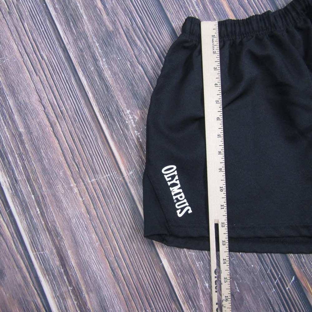 Olympus Mens 27 Black Sweat Shorts Rugby Training Elastic Waist Casual Athletic - Picture 5 of 5